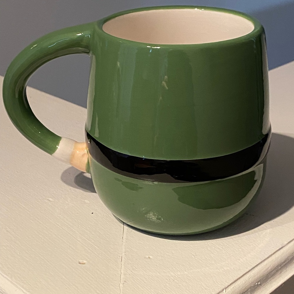 Green Ceramic Elf  Mug Coffee Tea Holiday - Picture 2 of 4